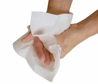 Utilizzo di asciugamani di carta
